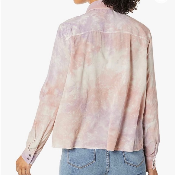 Splendid Sz Medium Tie Dye Longsleeve Button Down Shirt Pink/ Purple. - Picture 6 of 10